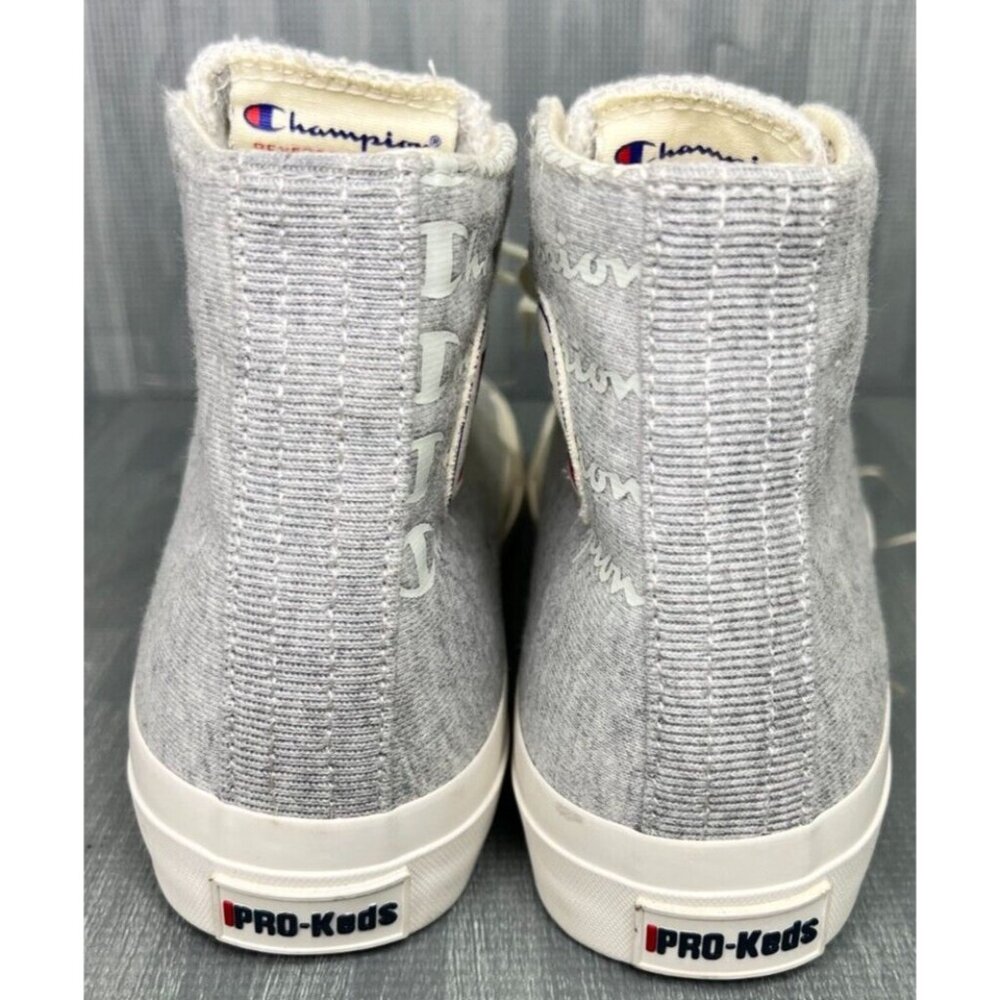 Champion Pro-Keds Hi Top Sneaker Shoes Gray Men’s Sz 7.5 Reverse Weave - Picture 4 of 8